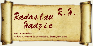 Radoslav Hadžić vizit kartica